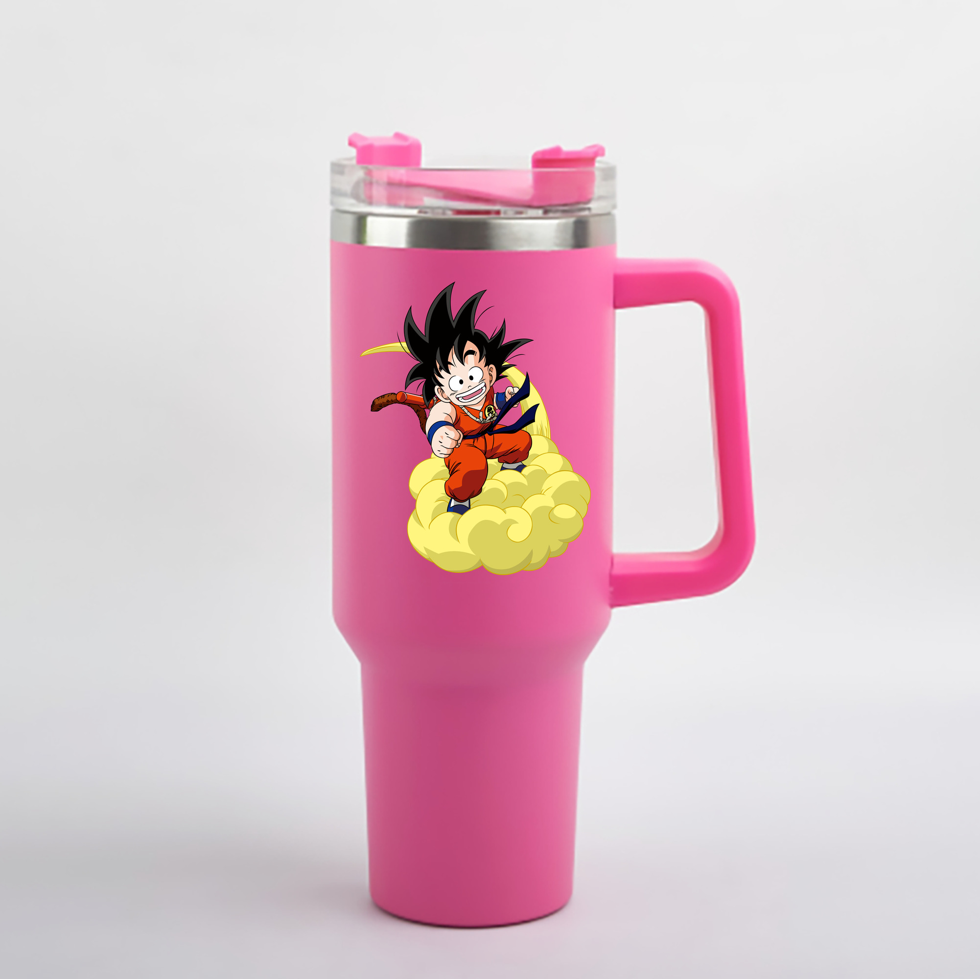 （画像用） ドラゴンボール 孫悟空（そん ごくう）Son Goku カカロット DRAGON BALL Kakarotto 1200mL車用タンブラー - クリスタルステッカー（プラスチックストロー付き）